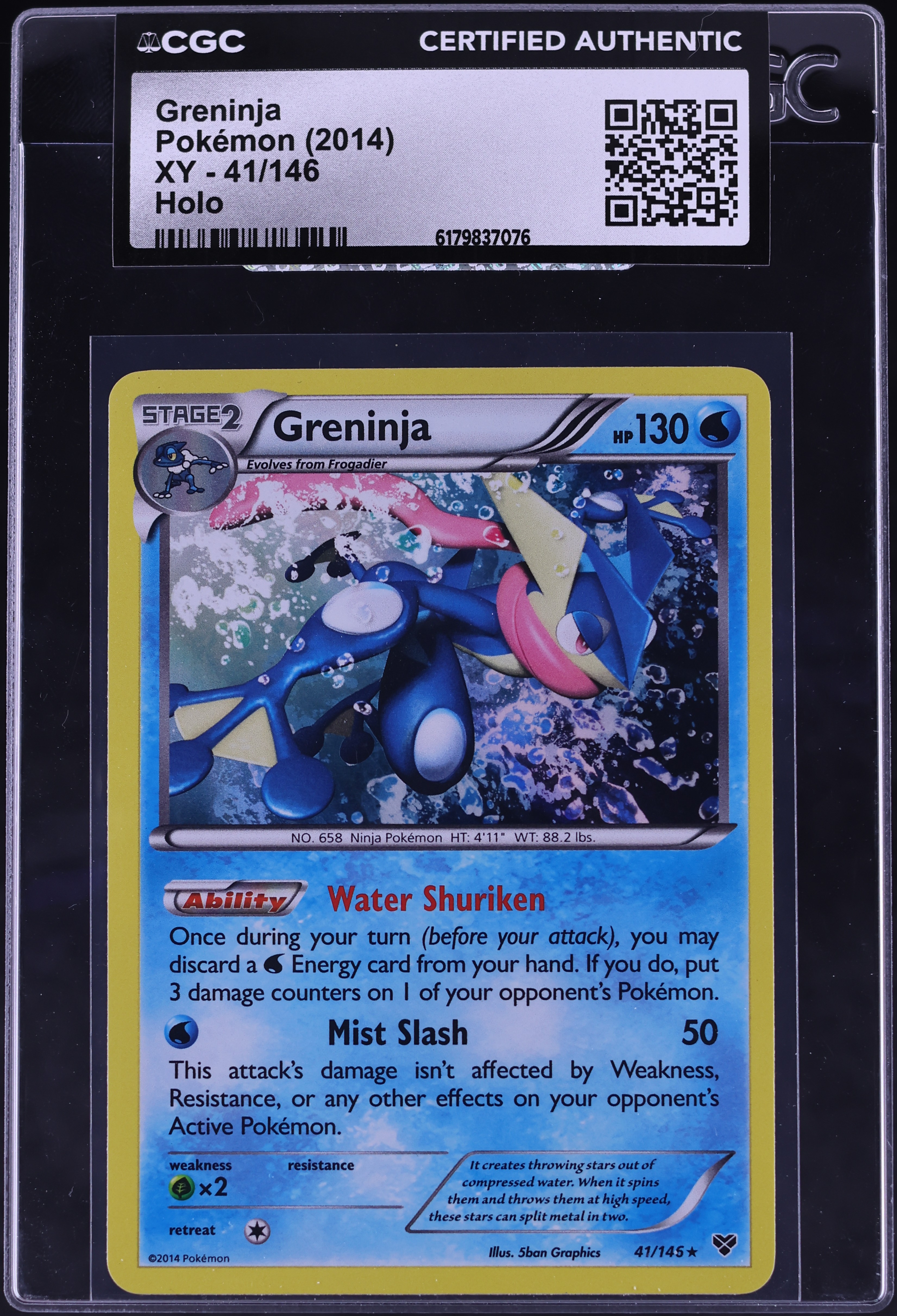 2014 Pokemon XY Holo Greninja #41 CGC AUTH