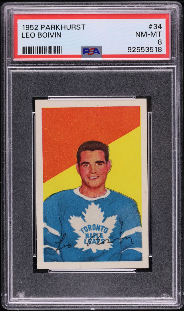 1952 Parkhurst Leo Boivin ROOKIE #34 PSA 8 NM-MT