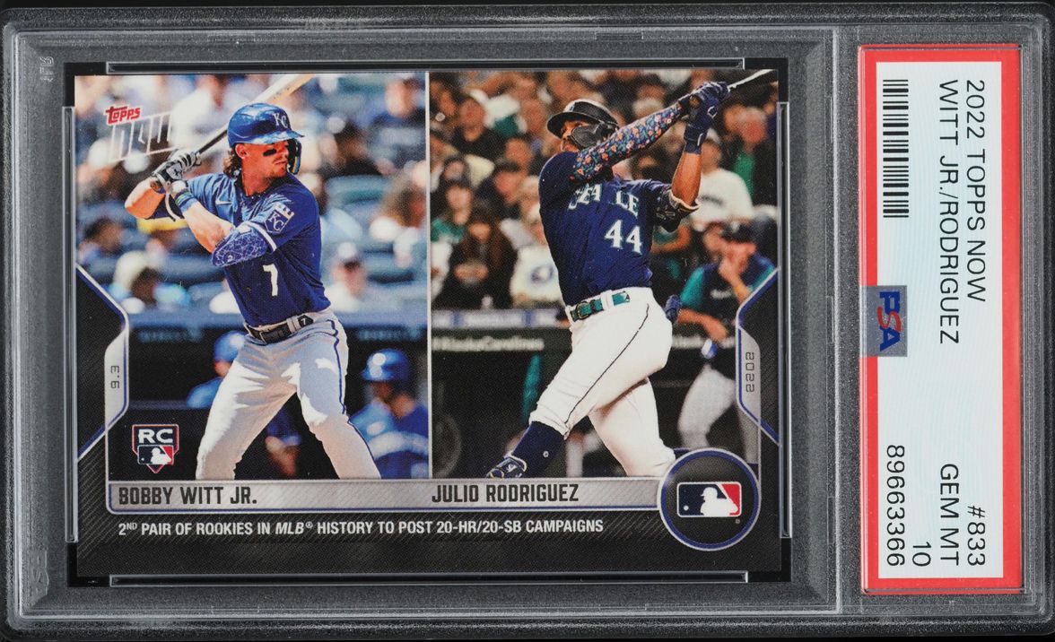 2022 Topps Now Bobby Witt Jr. & Julio Rodriguez ROOKIE #833 PSA 10 GEM MINT