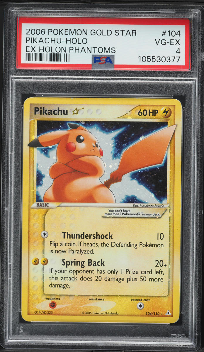2006 Pokemon EX Holon Phantoms Holo Pikachu Gold Star #104 PSA 4 VGEX