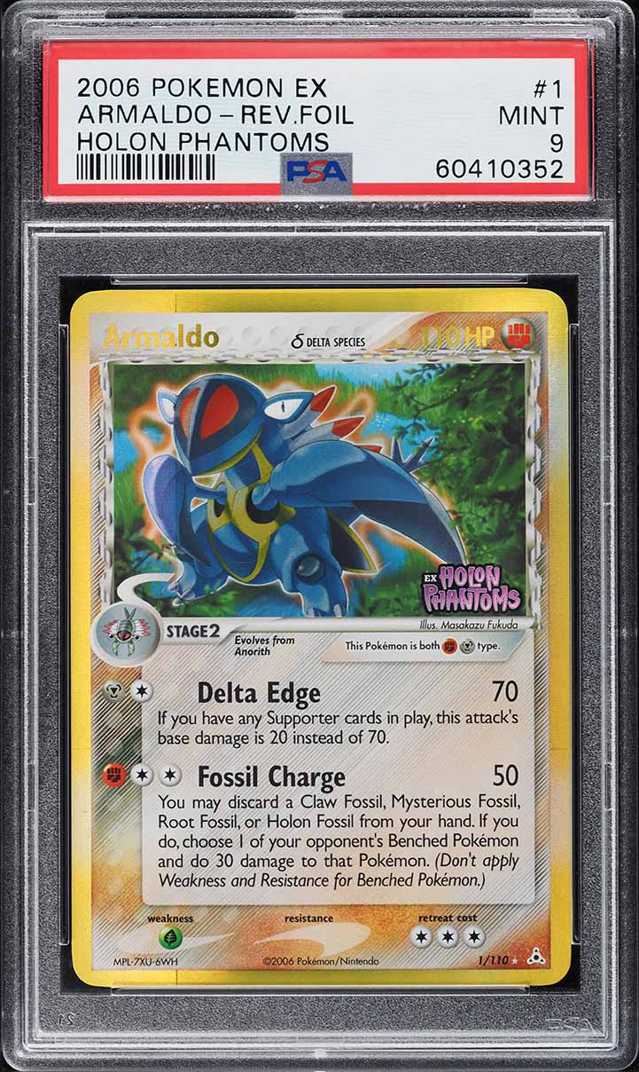 2006 Pokemon EX Holon Phantoms Reverse Holo Armaldo #1 PSA 9 MINT