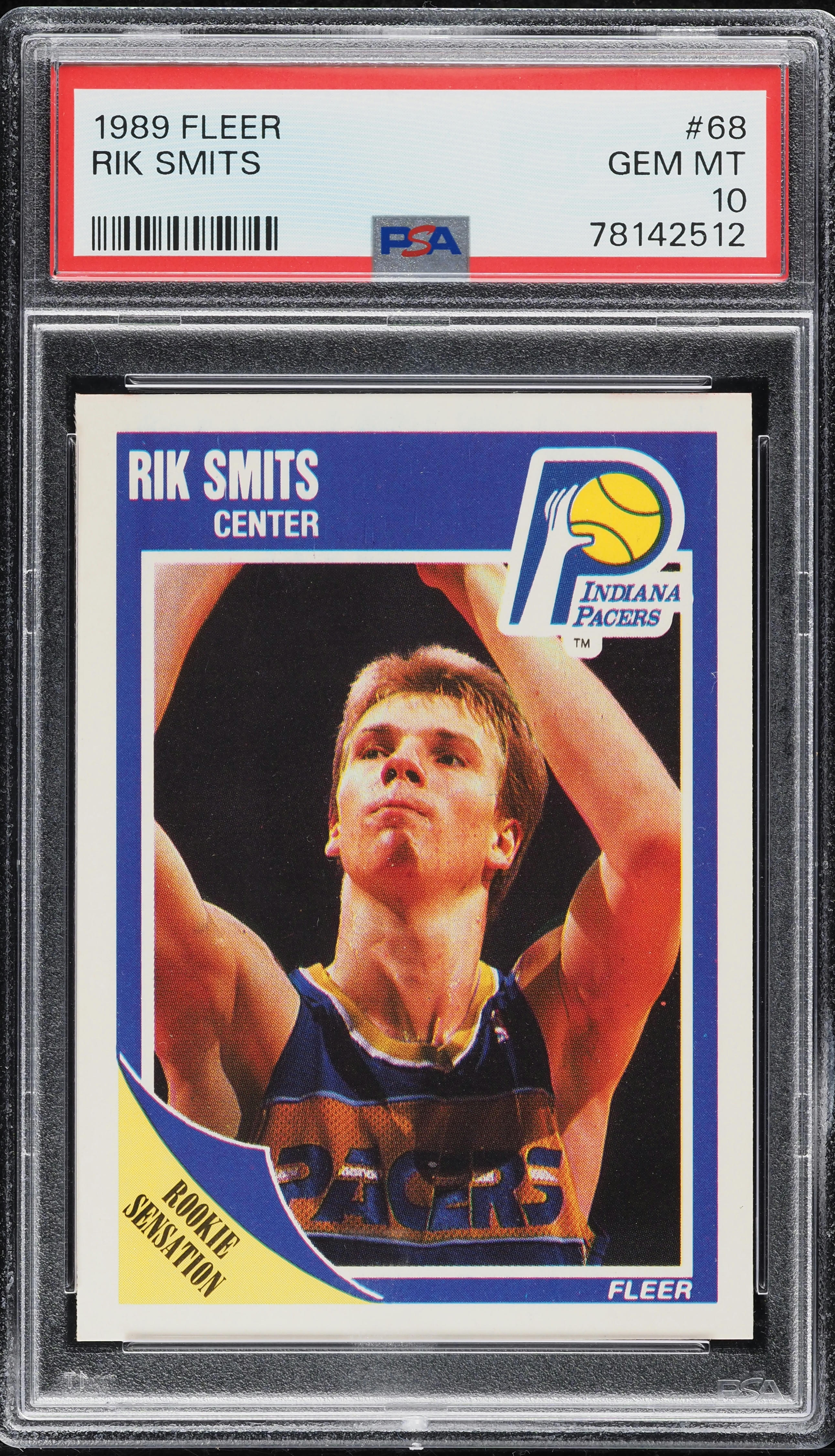 1989 Fleer Basketball Rik Smits ROOKIE #68 PSA 10 GEM MINT