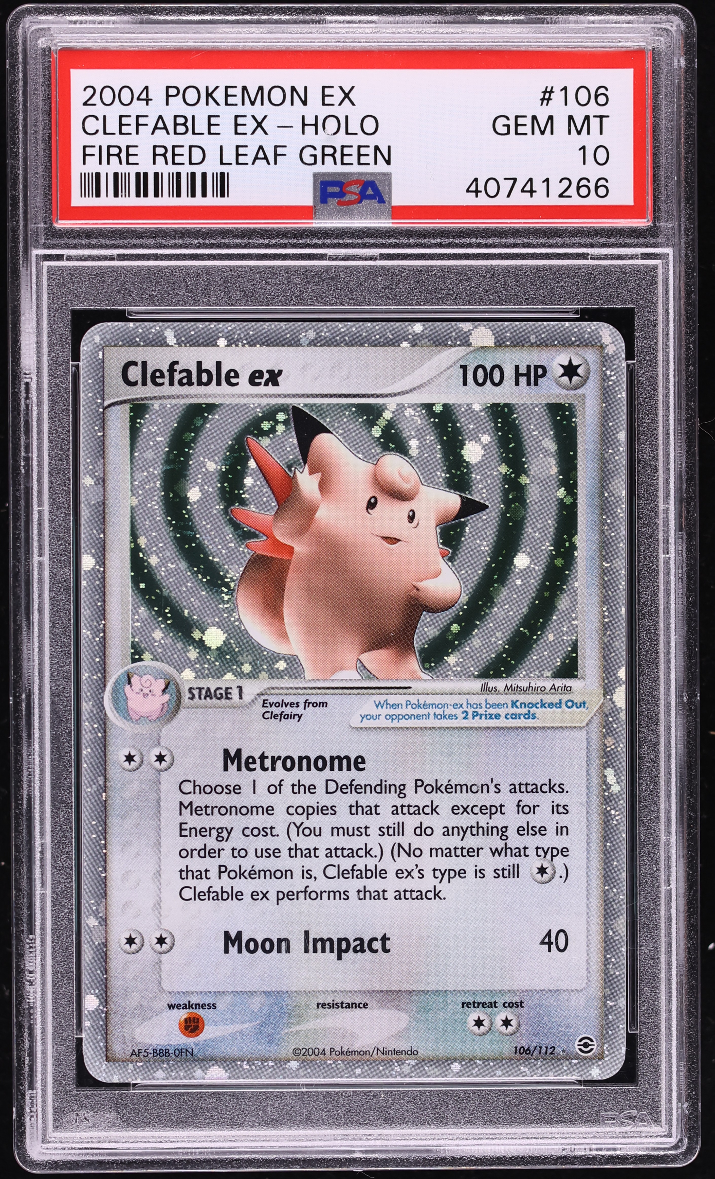 2004 Pokemon EX Fire Red Leaf Green Holo Clefable Ex #106 PSA 10 GEM MINT