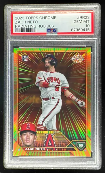 2023 Topps Chrome Update Radiating Rookies #RR-23 Zach Neto RC PSA 10