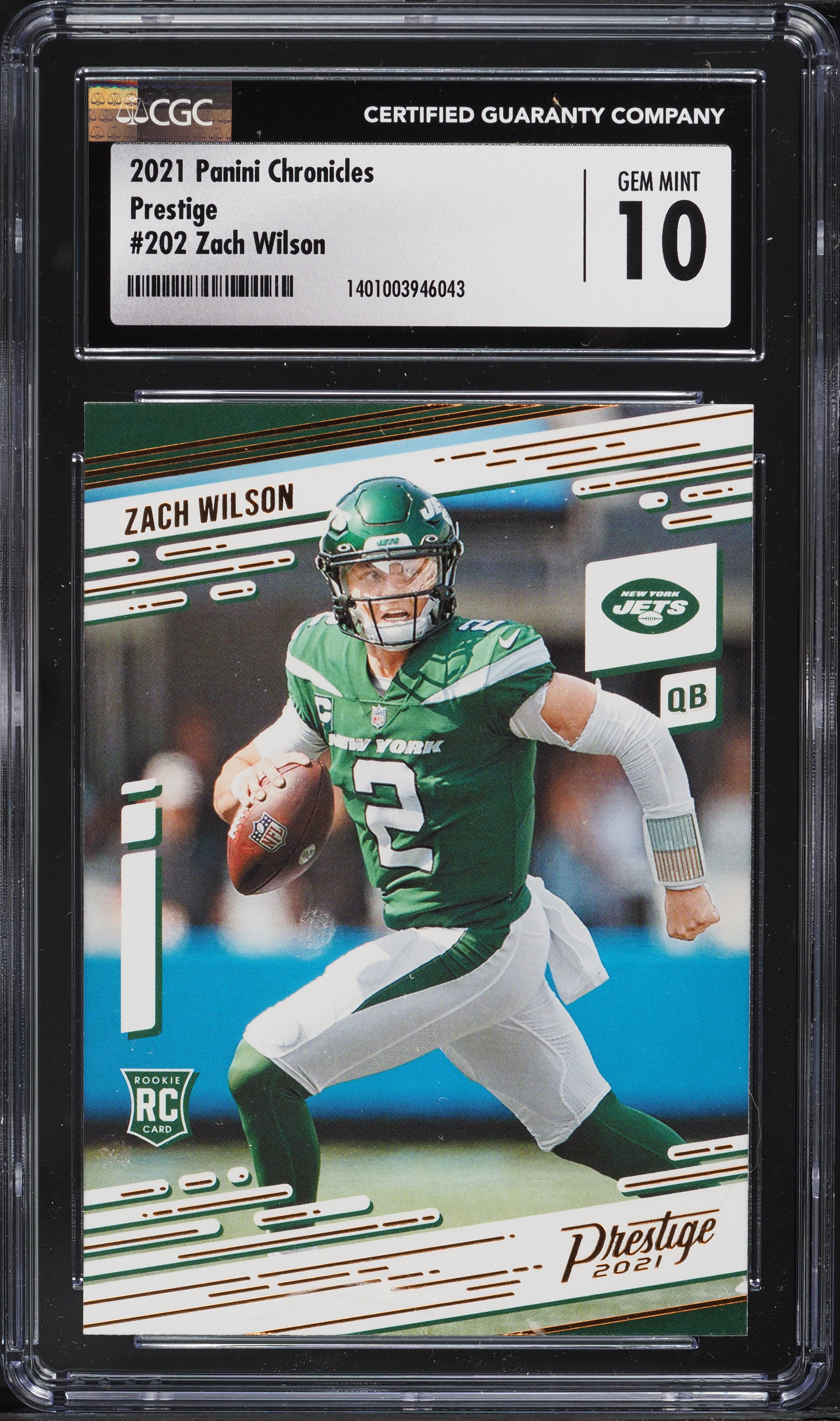 2021 Panini Chronicles Prestige Zach Wilson ROOKIE #202 CGC 10 GEM MINT