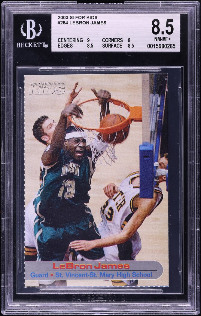 2003 Sports Illustrated For Kids LeBron James ROOKIE #264 BGS 8.5 NM-MT+