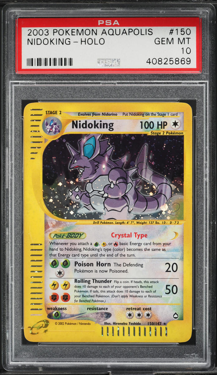2003 Pokemon Aquapolis Holo Crystal Nidoking #150 PSA 10 GEM MINT