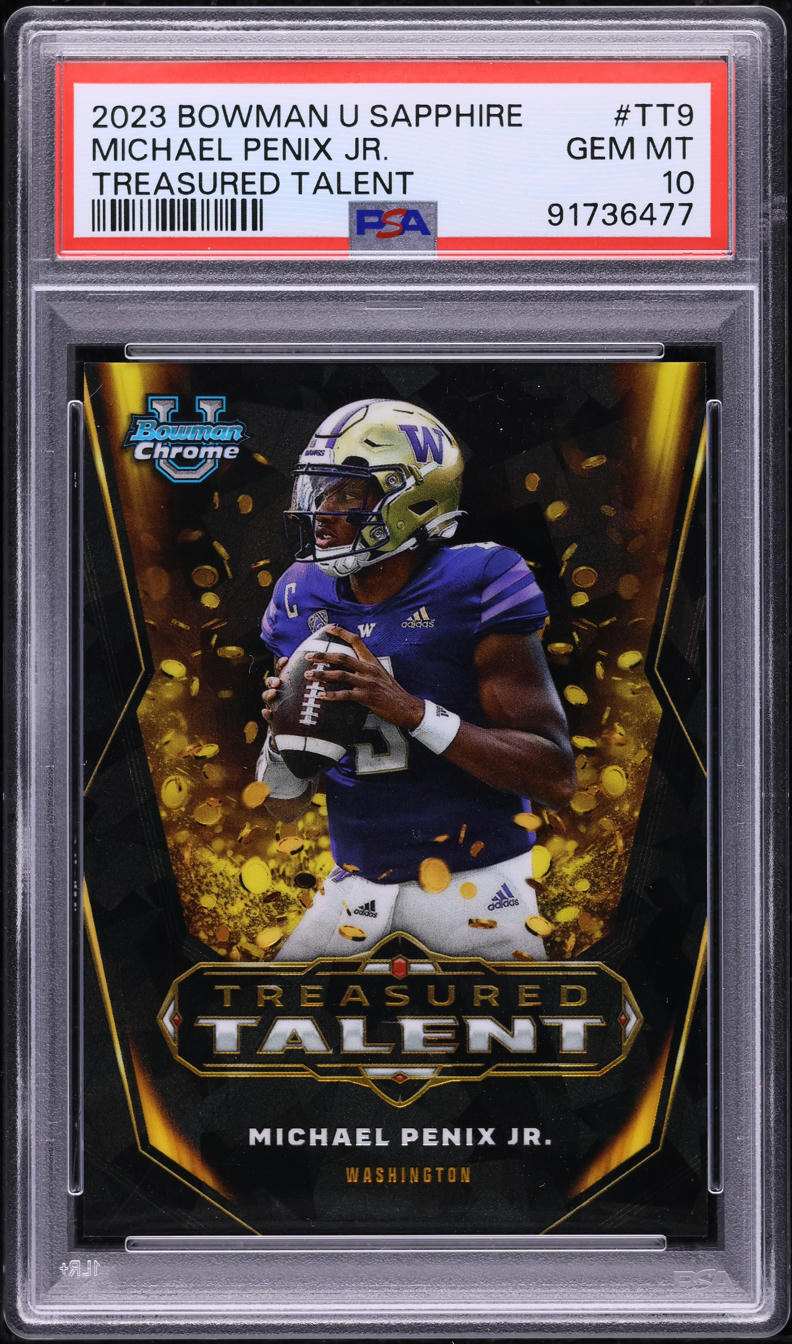 2023 Bowman Chrome U Sapphire Treasured Talent Michael Penix Jr. ROOKIE PSA 10