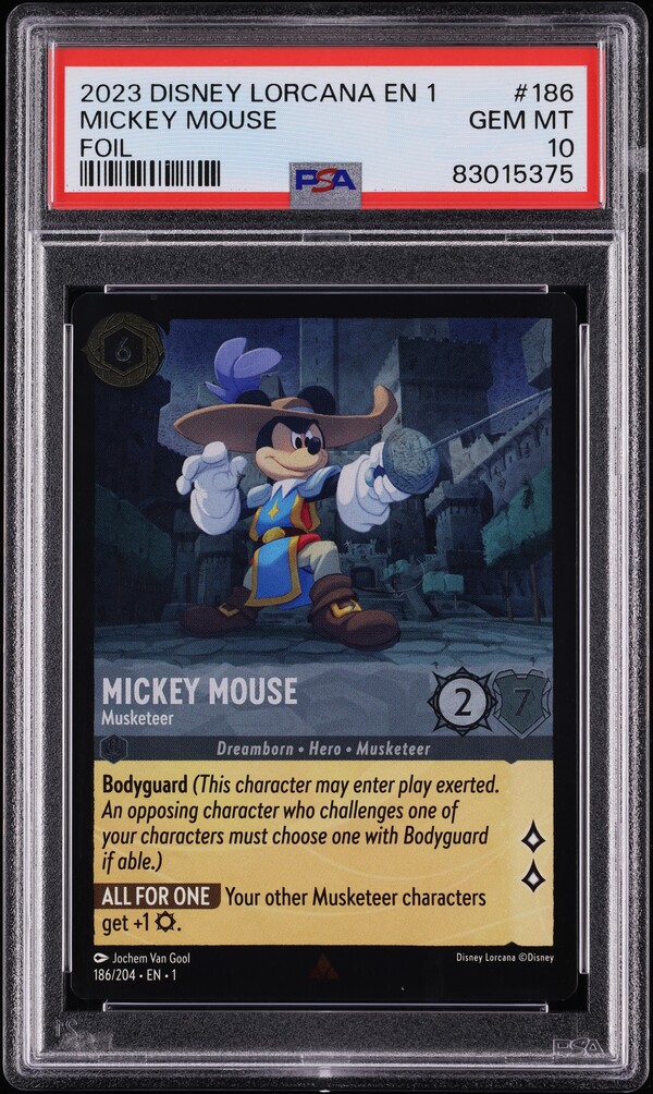 2023 Disney Lorcana En 1 The First Chapter Foil Mickey Mouse #186 PSA 10 GEM