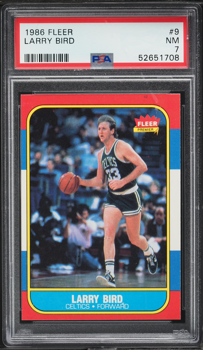 1986 Fleer Basketball Larry Bird #9 PSA 7 NRMT