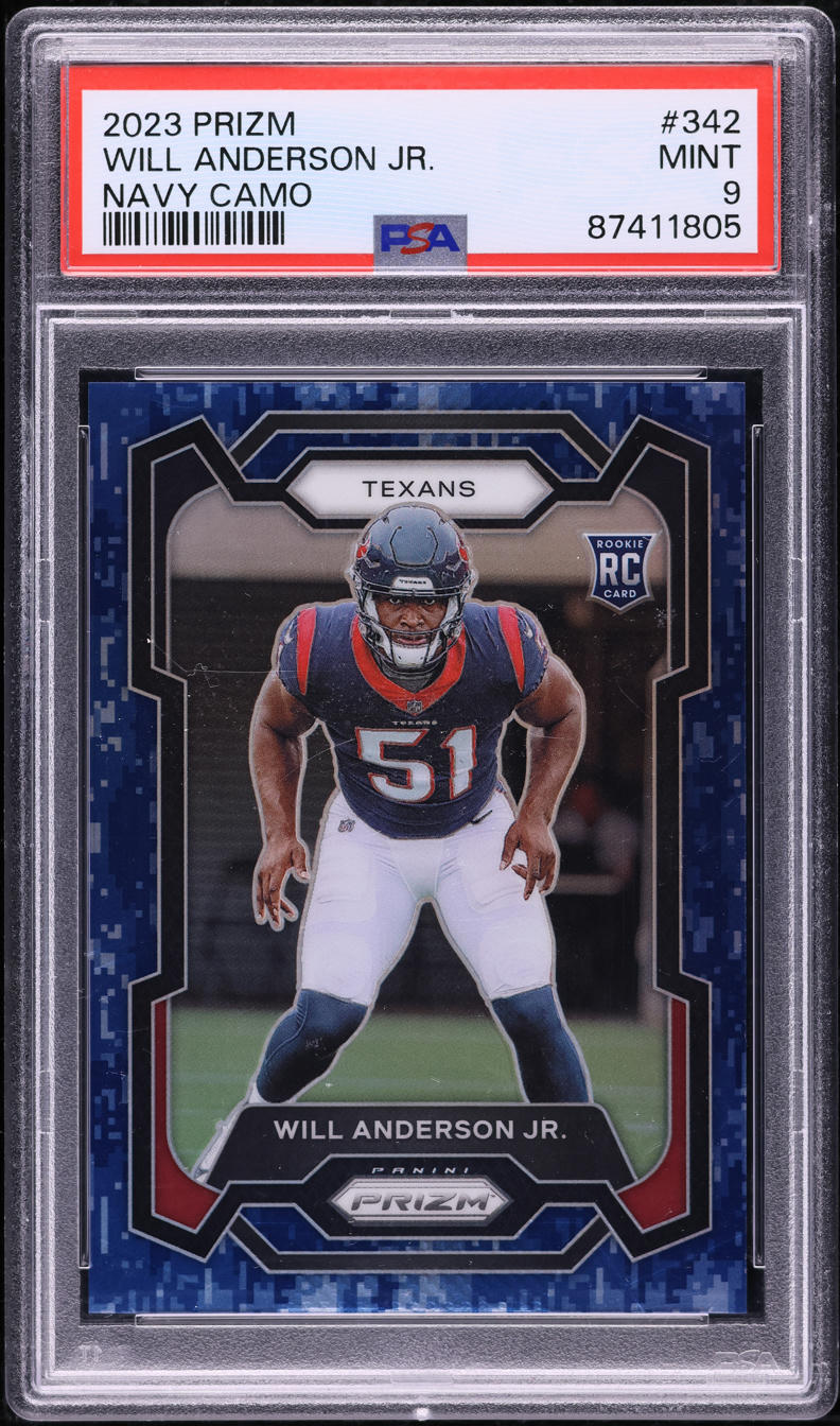 2023 Panini Prizm Navy Camo Will Anderson Jr. ROOKIE /25 #342 PSA 9 MINT