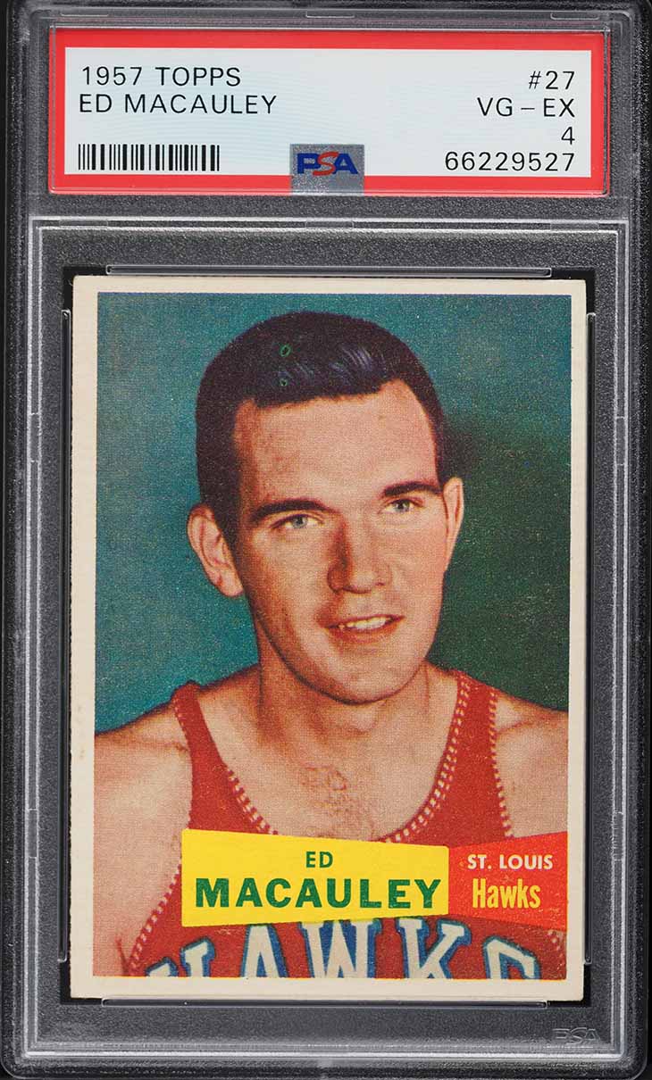 1957 Topps Basketball Ed Macauley ROOKIE #27 PSA 4 VGEX