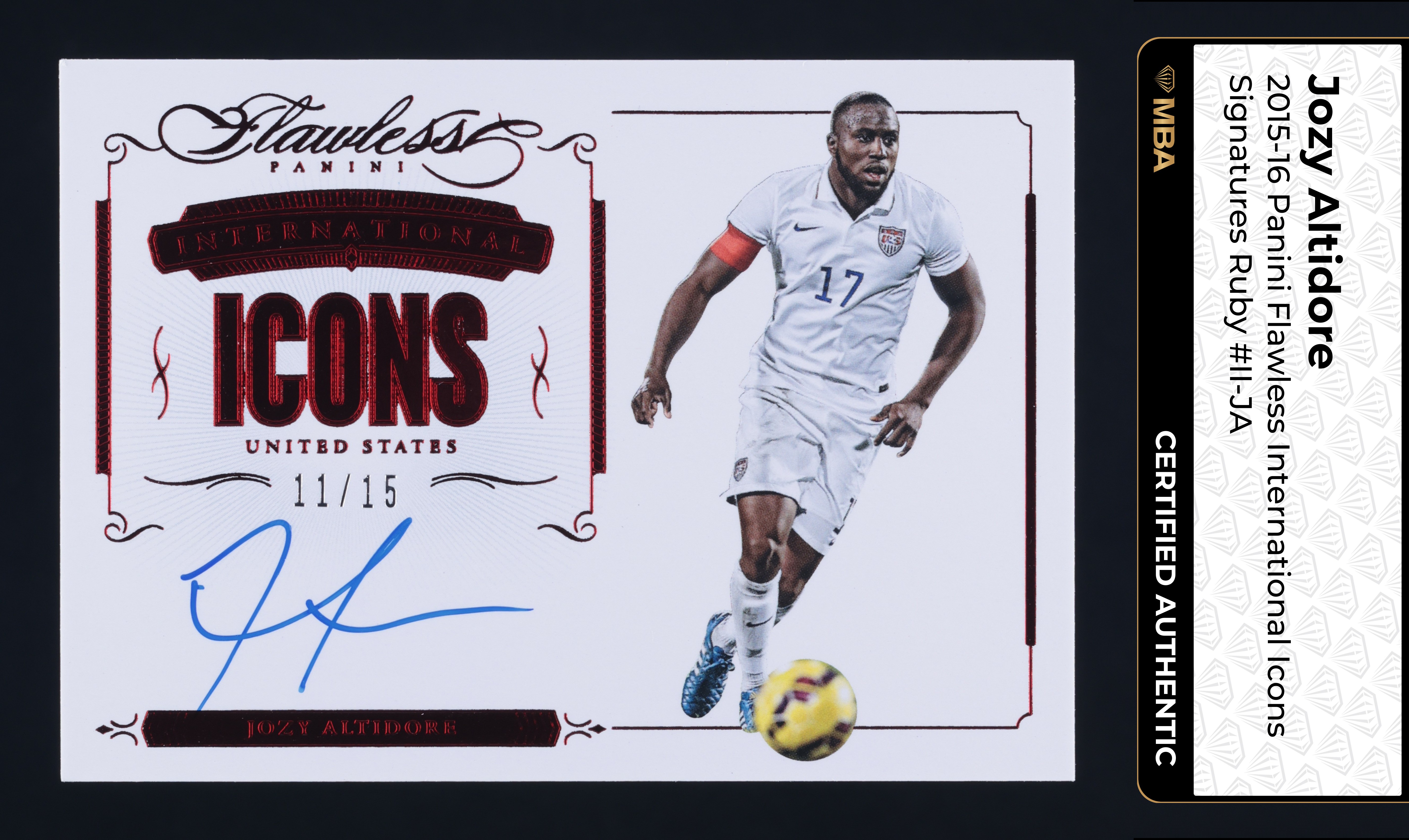 2015 Panini Flawless International Icons Ruby Jozy Altidore AUTO /15 MBA AUTH