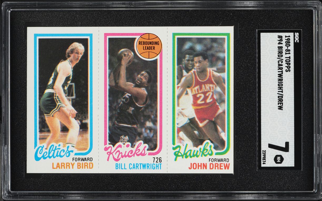 1980 Topps Basketball Bill Cartwright John Drew Larry Bird ROOKIE #94 SGC 7 NRMT