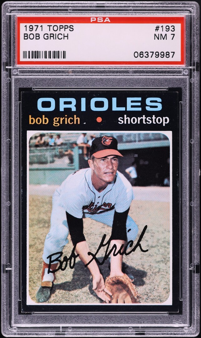 1971 Topps Bob Grich ROOKIE #193 PSA 7 NRMT