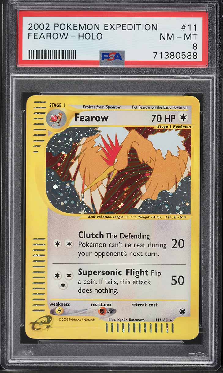 2002 Pokemon Expedition Holo Fearow #11 PSA 8 NM-MT