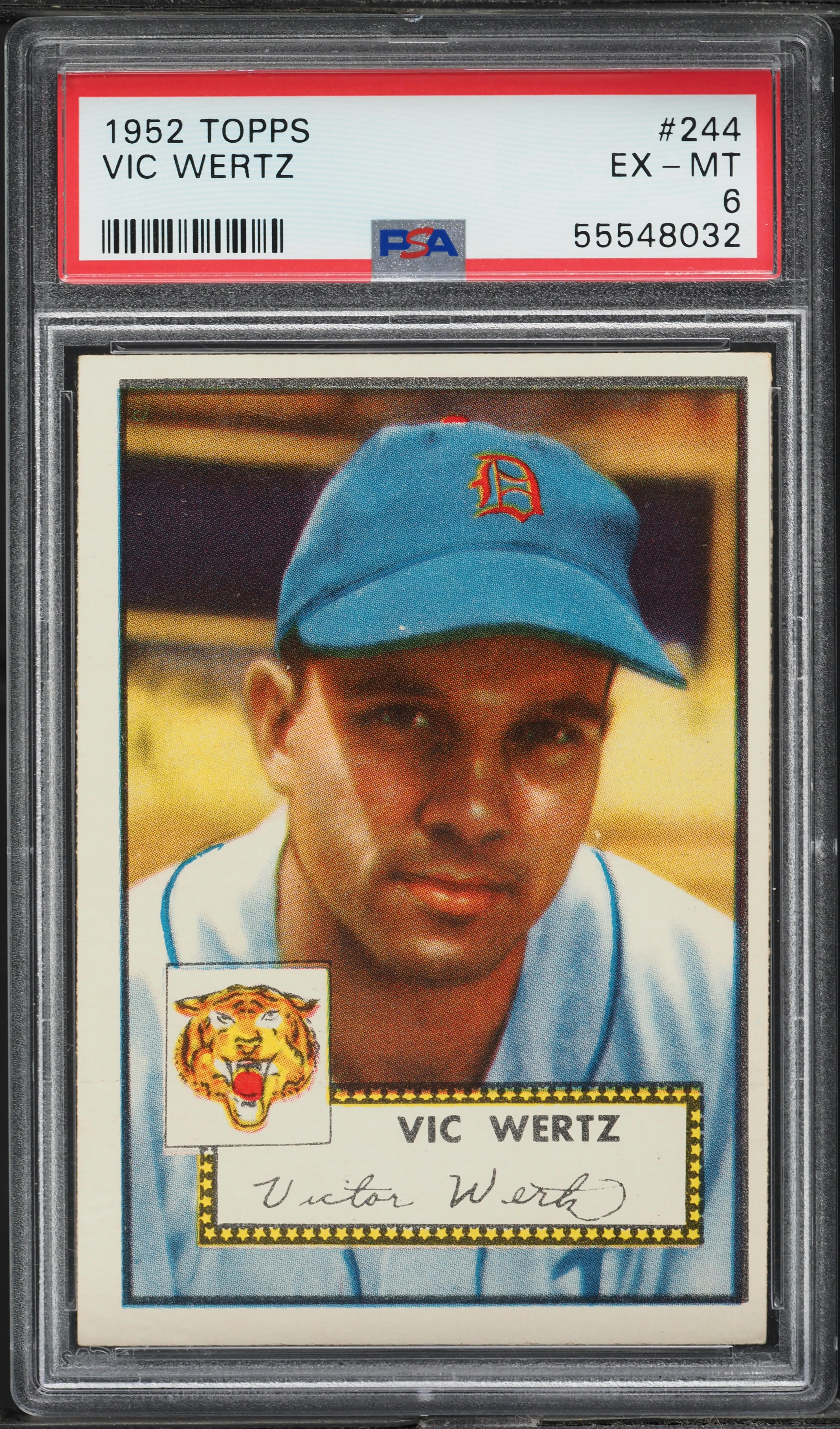 1952 Topps Vic Wertz #244 PSA 6 EXMT