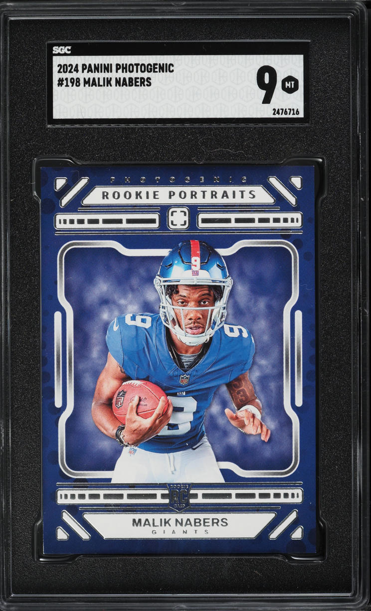 2024 Panini Photogenic Malik Nabers ROOKIE #198 SGC 9 MINT