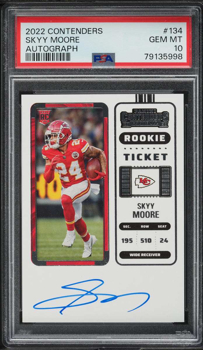 2022 Panini Contenders Skyy Moore ROOKIE AUTO #134 PSA 10 GEM MINT