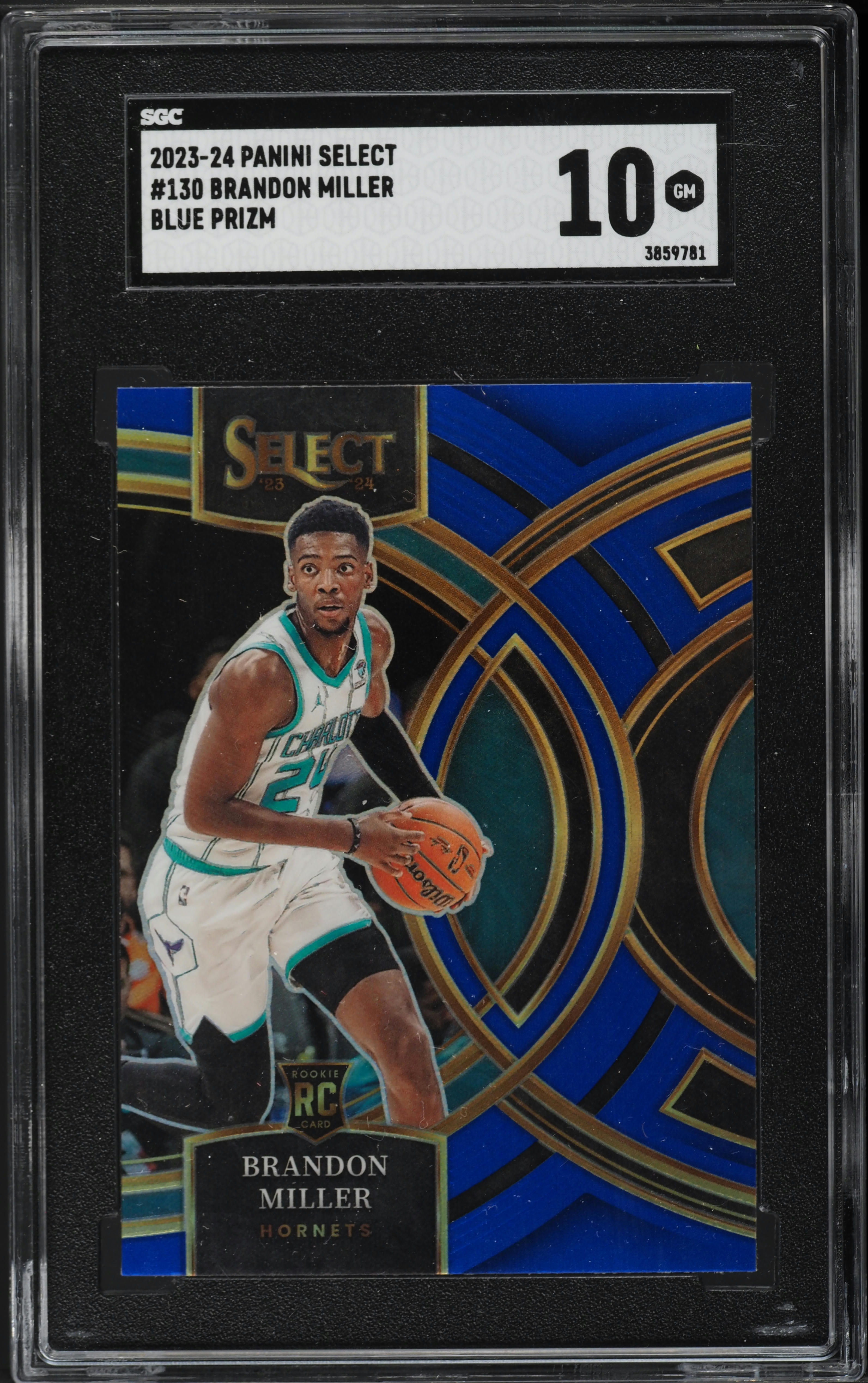 2023 Select Premier Blue Prizm Brandon Miller ROOKIE #130 SGC 10 GEM MINT