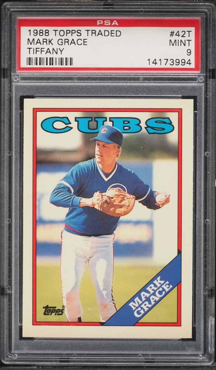 1988 Topps Traded Tiffany Mark Grace ROOKIE #42T PSA 9 MINT