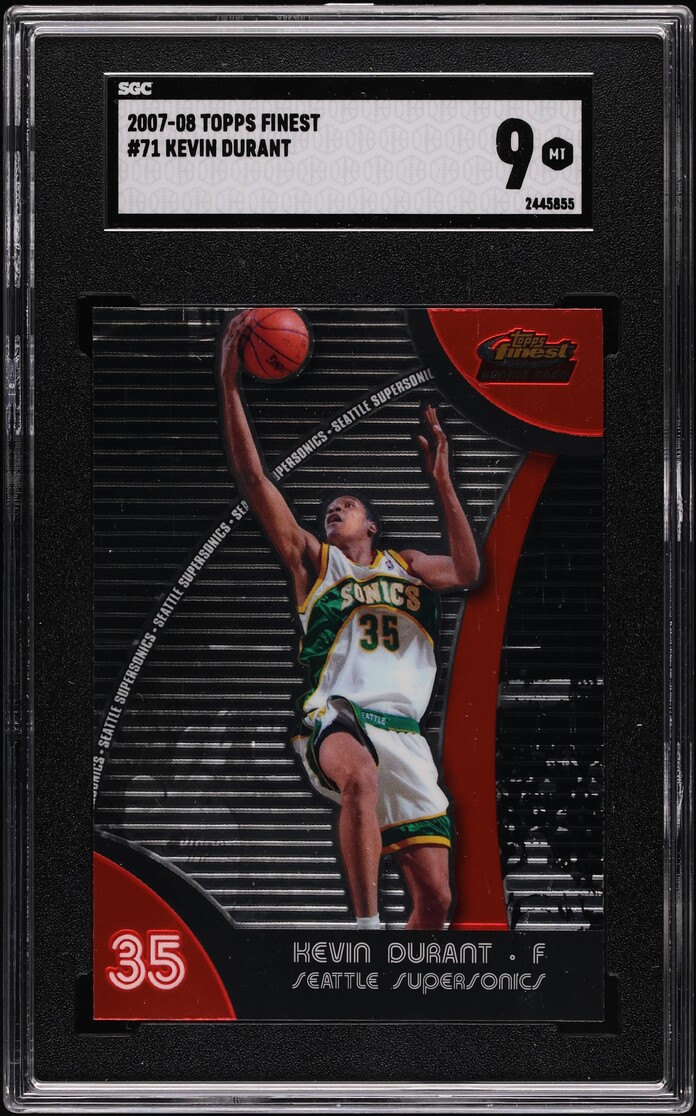 2007 Finest Basketball Kevin Durant ROOKIE #71 SGC 9 MINT