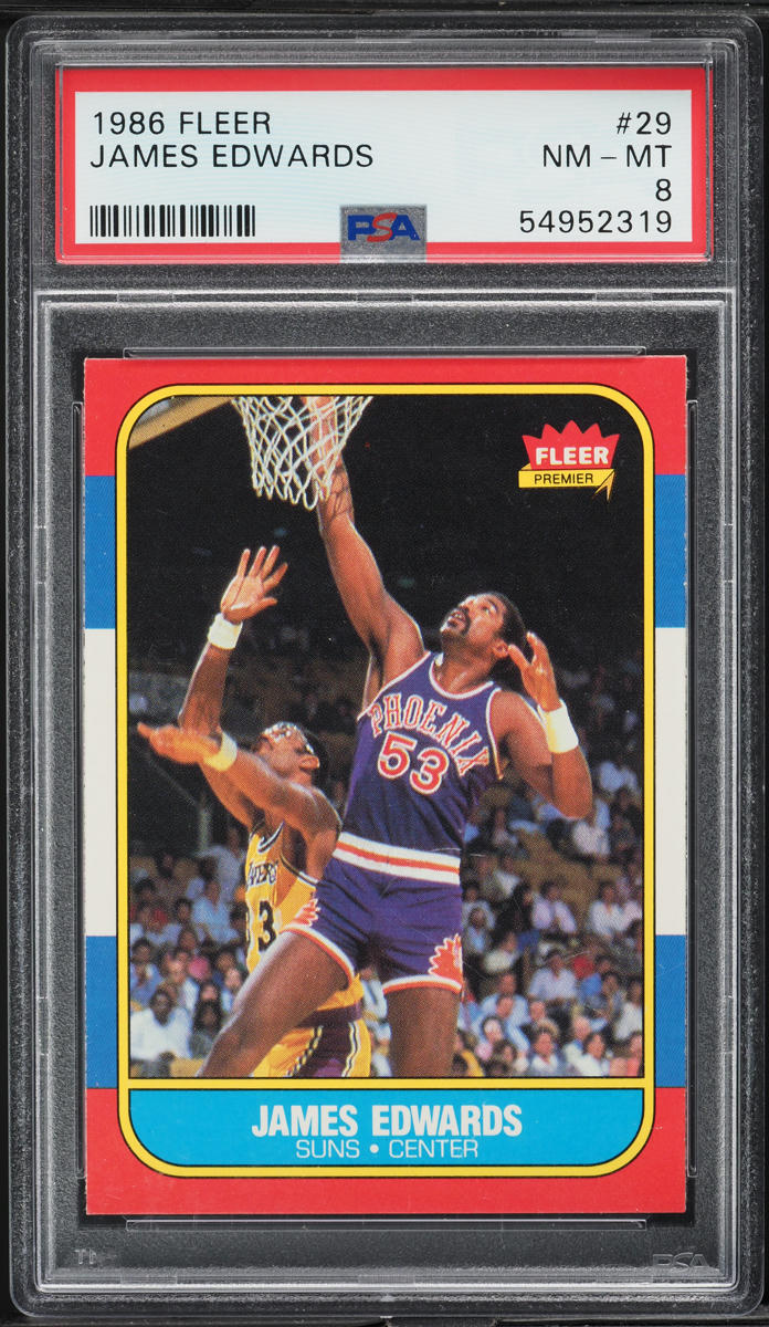1986 Fleer Basketball James Edwards #29 PSA 8 NM-MT