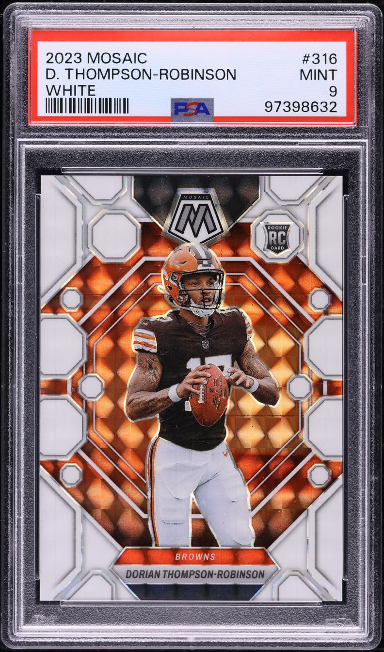 2023 Panini Mosaic White Dorian Thompson-Robinson ROOKIE /25 #316 PSA 9 MINT