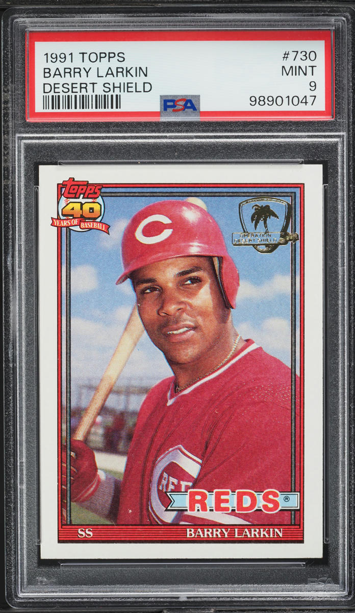 1991 Topps Desert Shield Barry Larkin #730 PSA 9 MINT