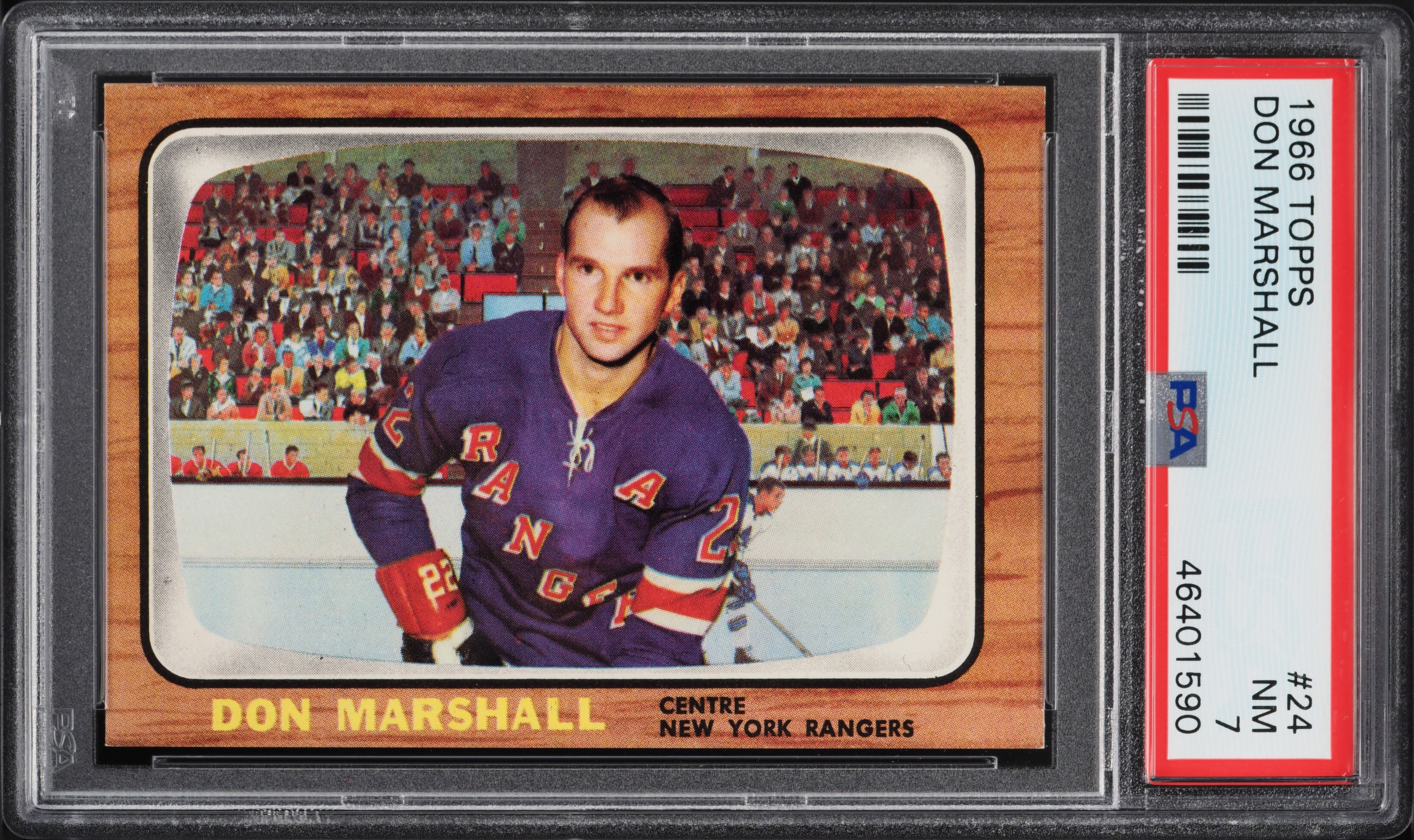 1966 Topps Hockey Don Marshall #24 PSA 7 NRMT