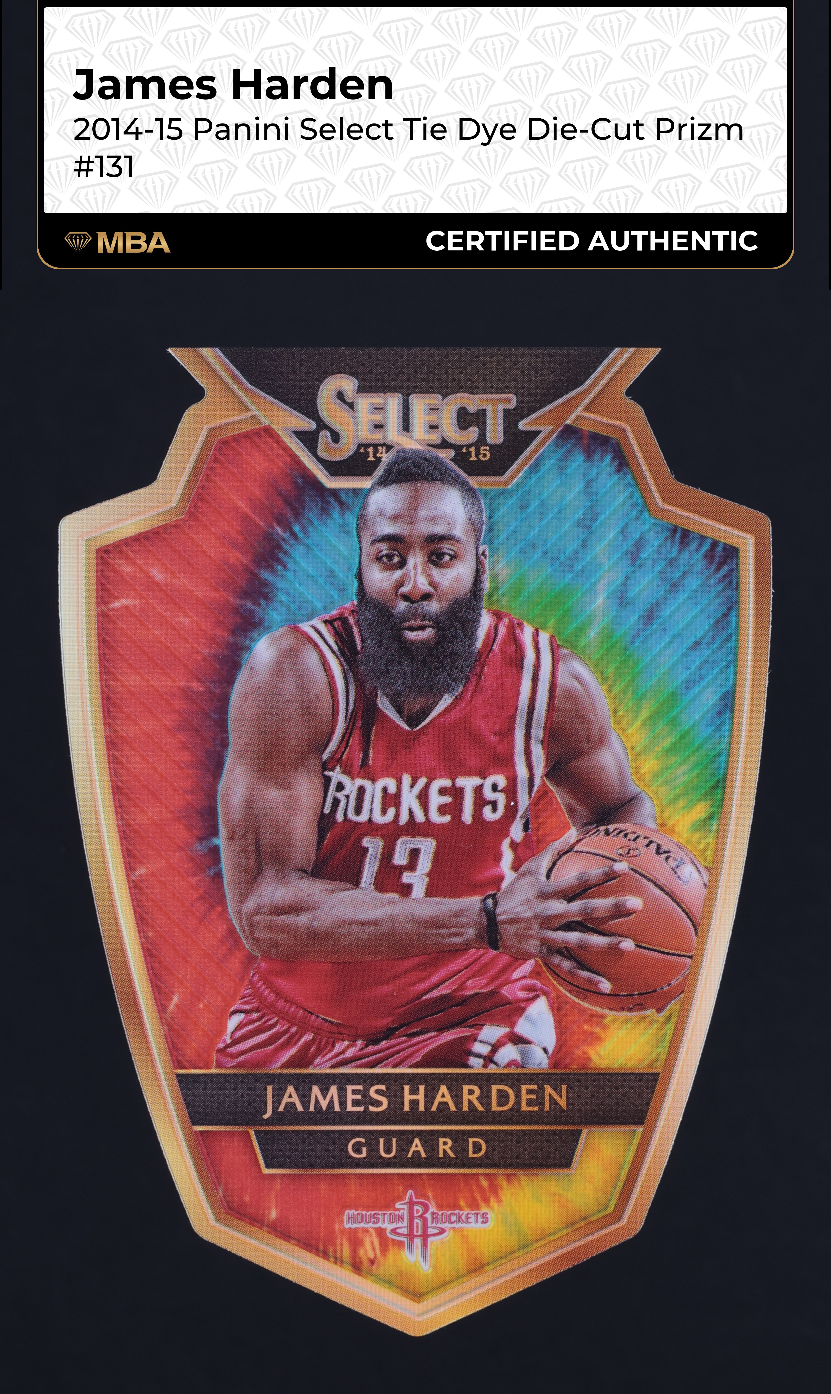 2014 Select Premier Level Tie-Dye Prizm Die-Cut James Harden /25 #131 MBA AUTH