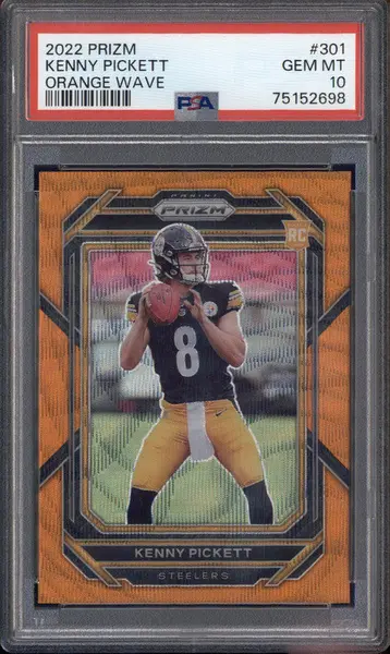 2022 Panini Prizm Orange Wave #301 Kenny Pickett RC /60 PSA 10