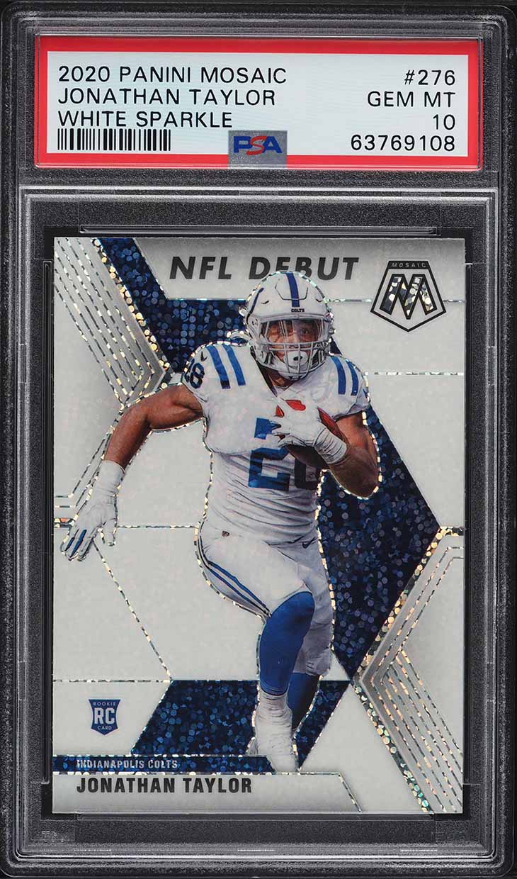 2020 Panini Mosaic White Sparkle Jonathan Taylor ROOKIE #276 PSA 10 GEM MINT
