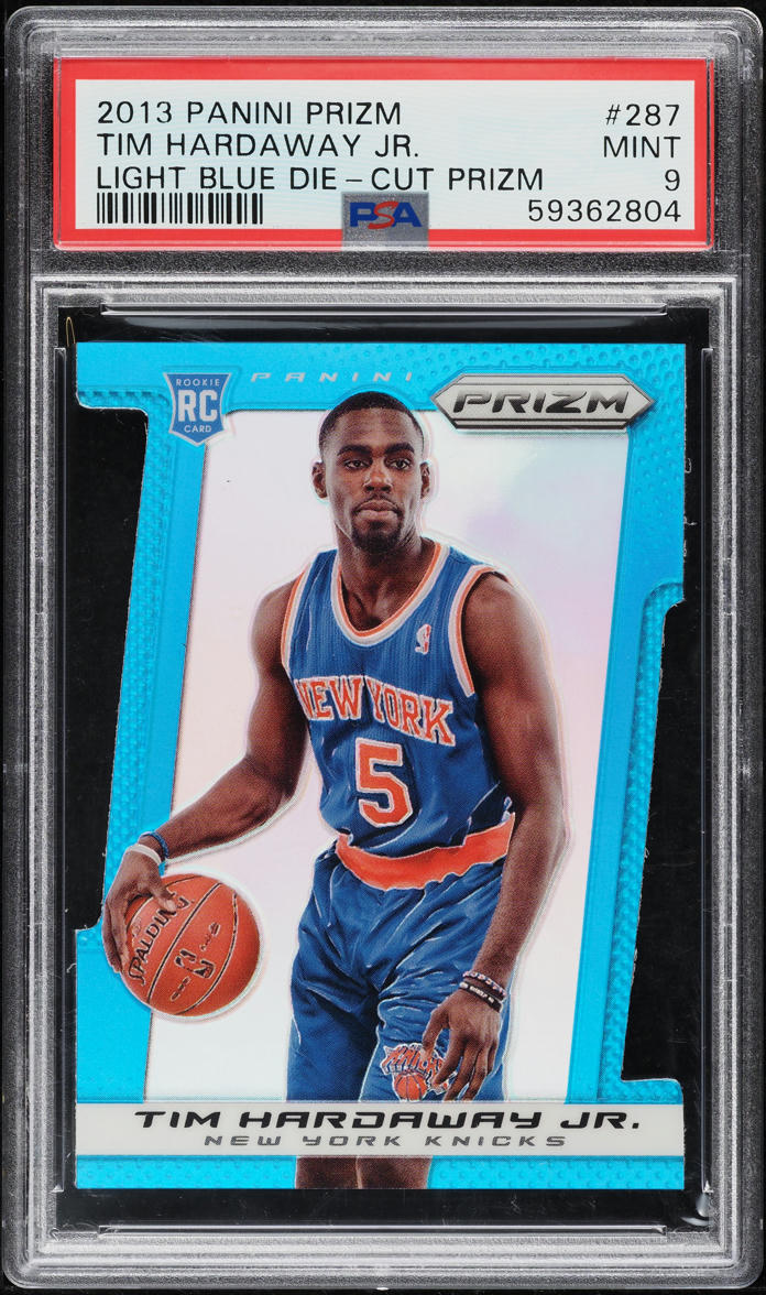 2013 Panini Prizm Light Blue Die-Cut Tim Hardaway Jr ROOKIE /199 #287 PSA 9 MINT
