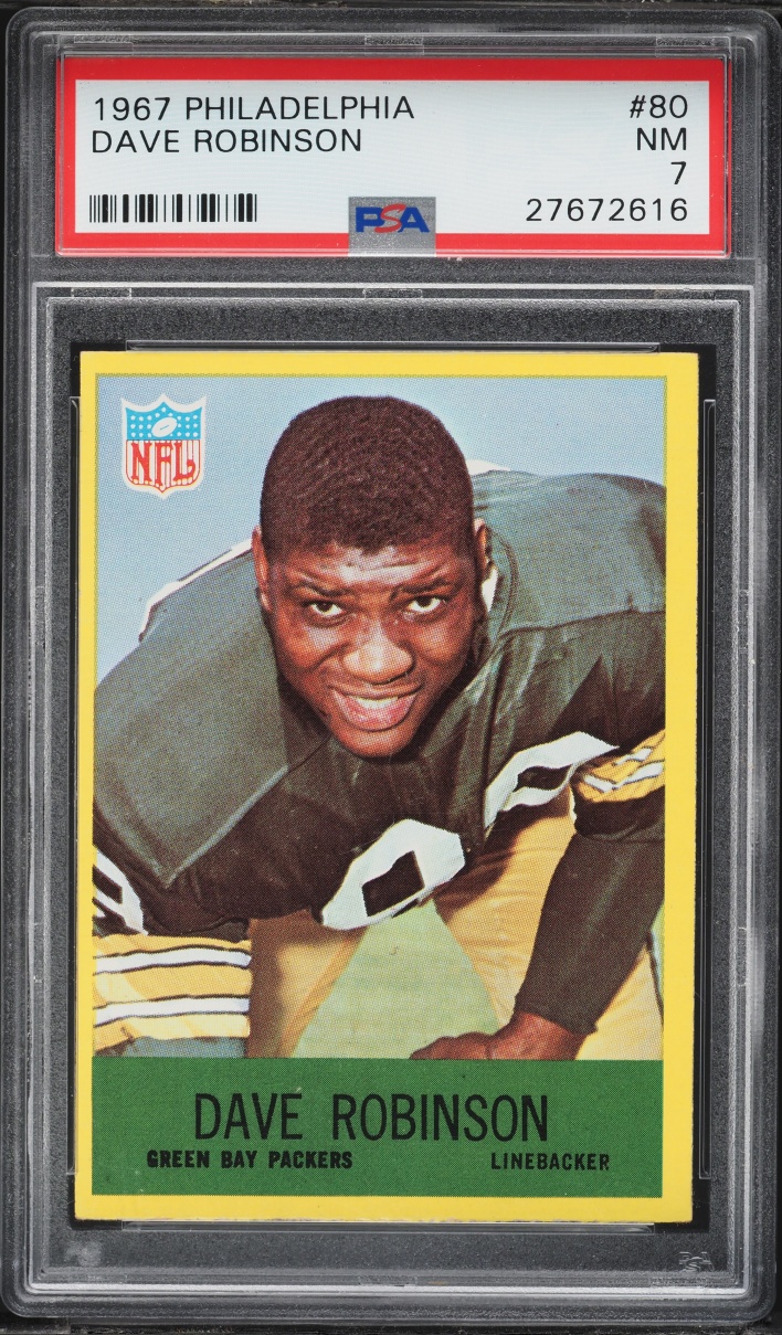 1967 Philadelphia Dave Robinson ROOKIE #80 PSA 7 NRMT