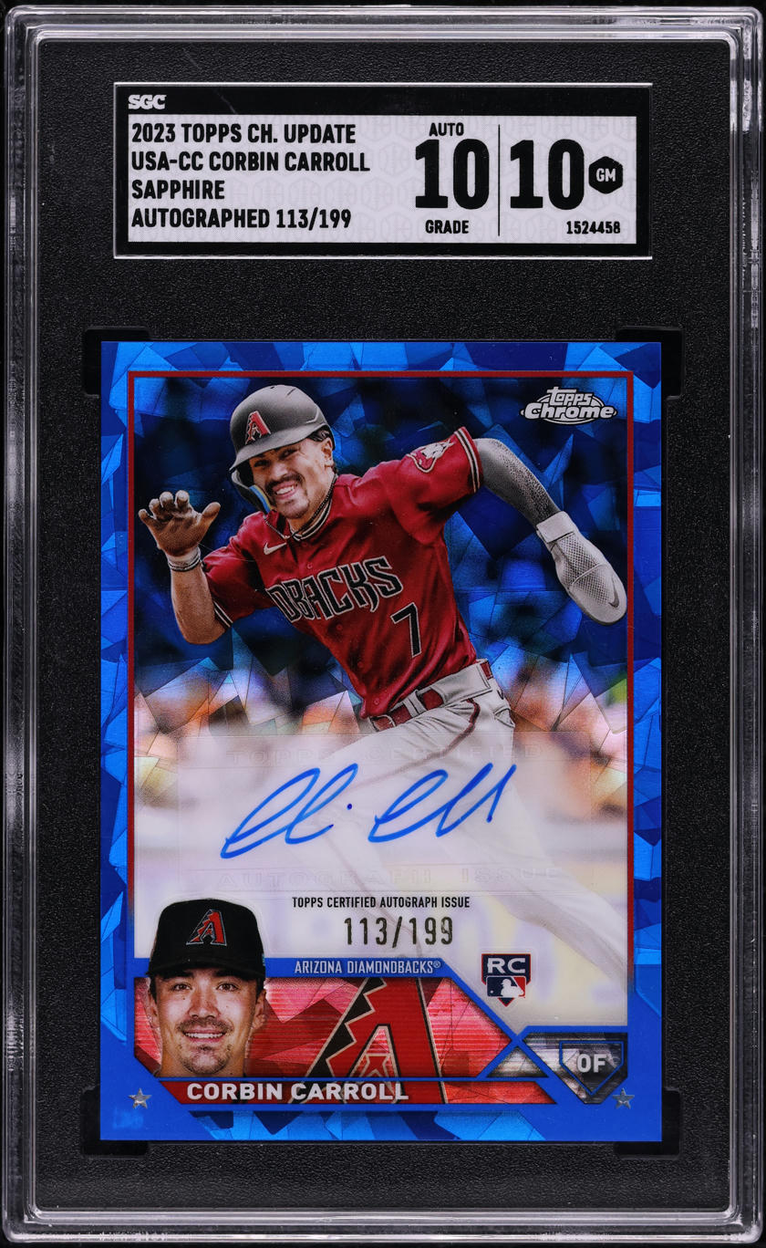 2023 Topps Chrome Update Sapphire Corbin Carroll ROOKIE AUTO /199 #USA-CC SGC 10