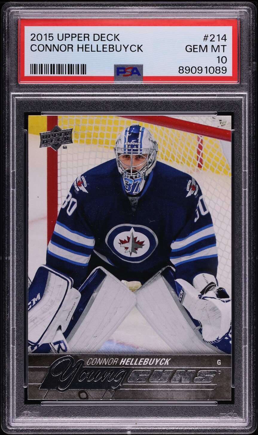 2015 Upper Deck Young Guns Connor Hellebuyck ROOKIE #214 PSA 10 GEM MINT