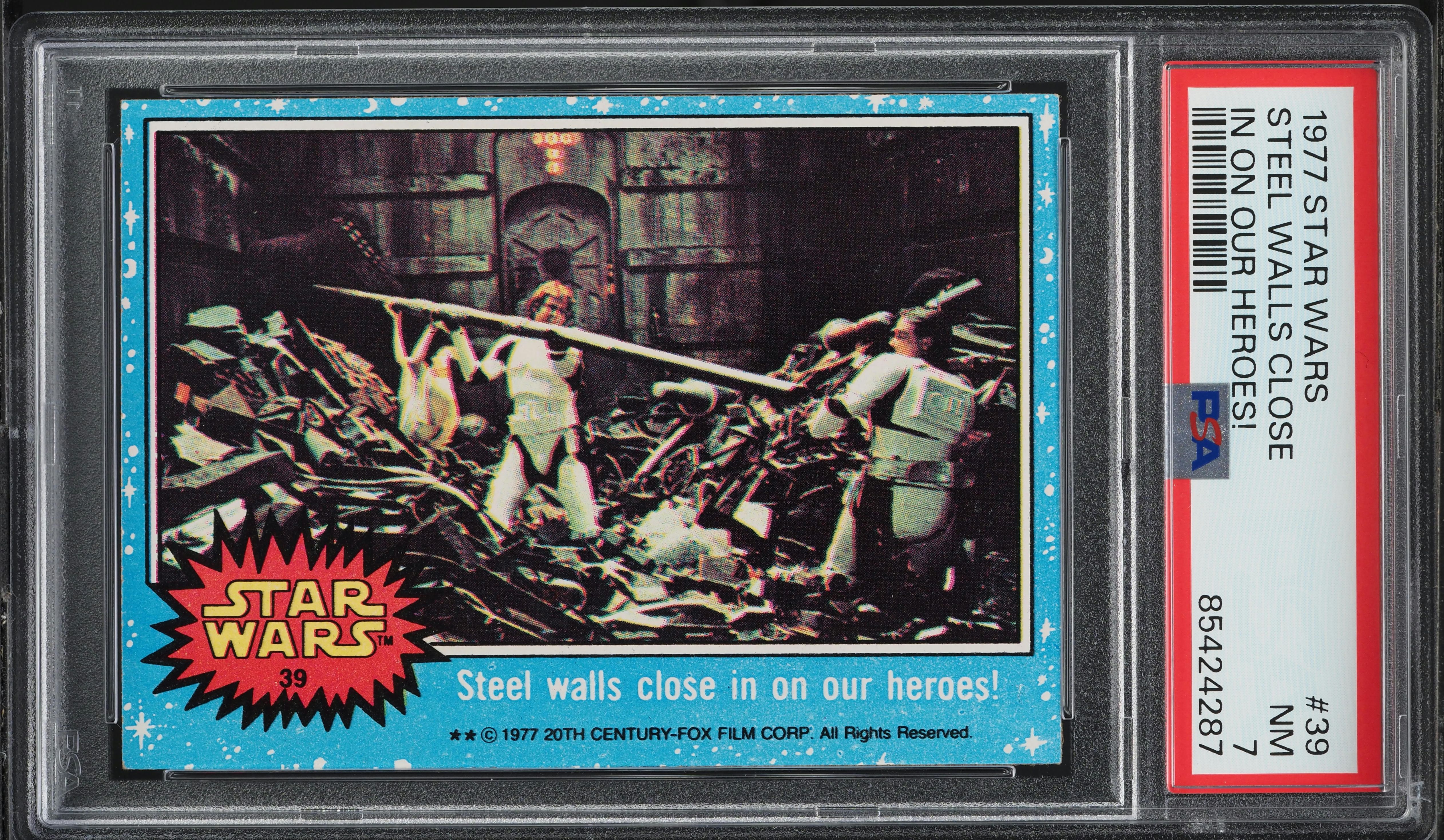 1977 Topps Star Wars Steel Walls Close In On Our Heroes! #39 PSA 7 NRMT