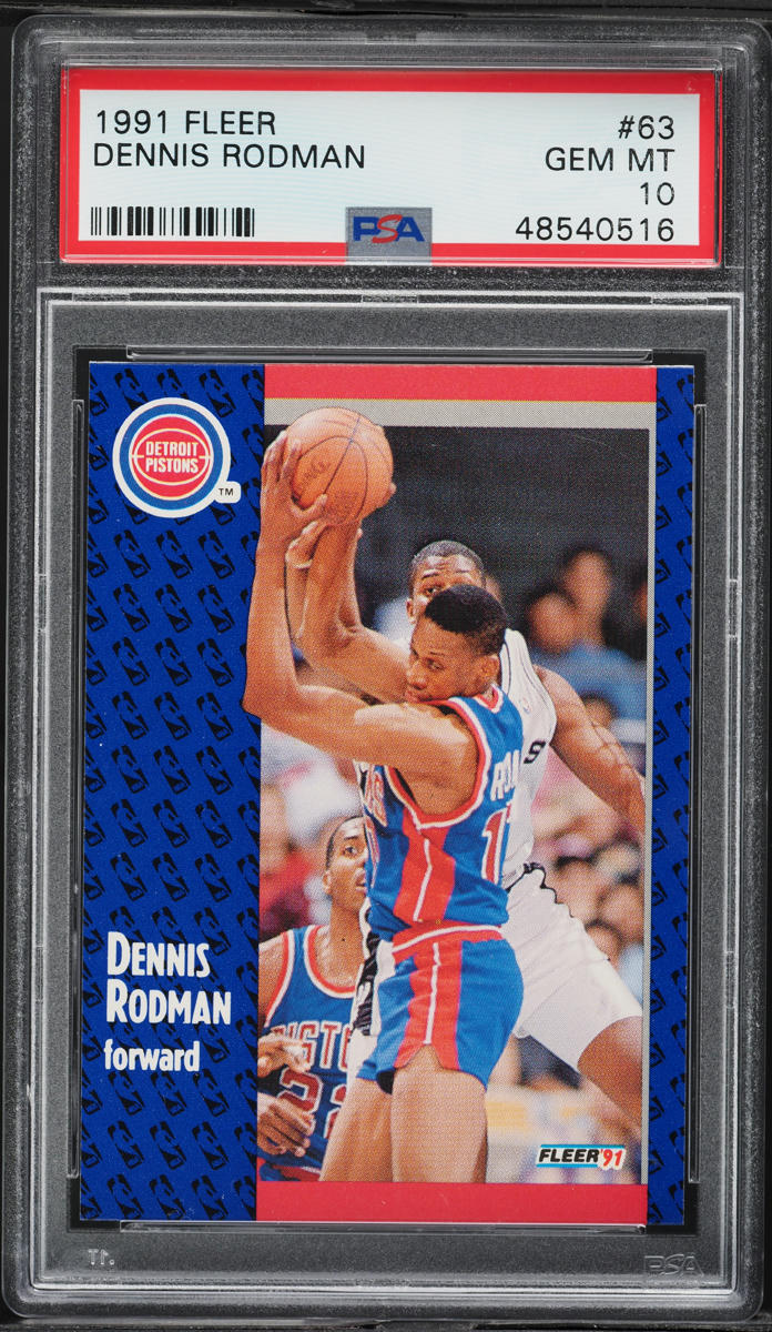 1991 Fleer Basketball Dennis Rodman #63 PSA 10 GEM MINT