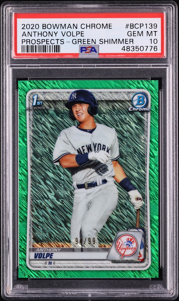 2020 Bowman Chrome Green Shimmer Anthony Volpe PROSPECT /99 #BCP139 PSA 10 GEM