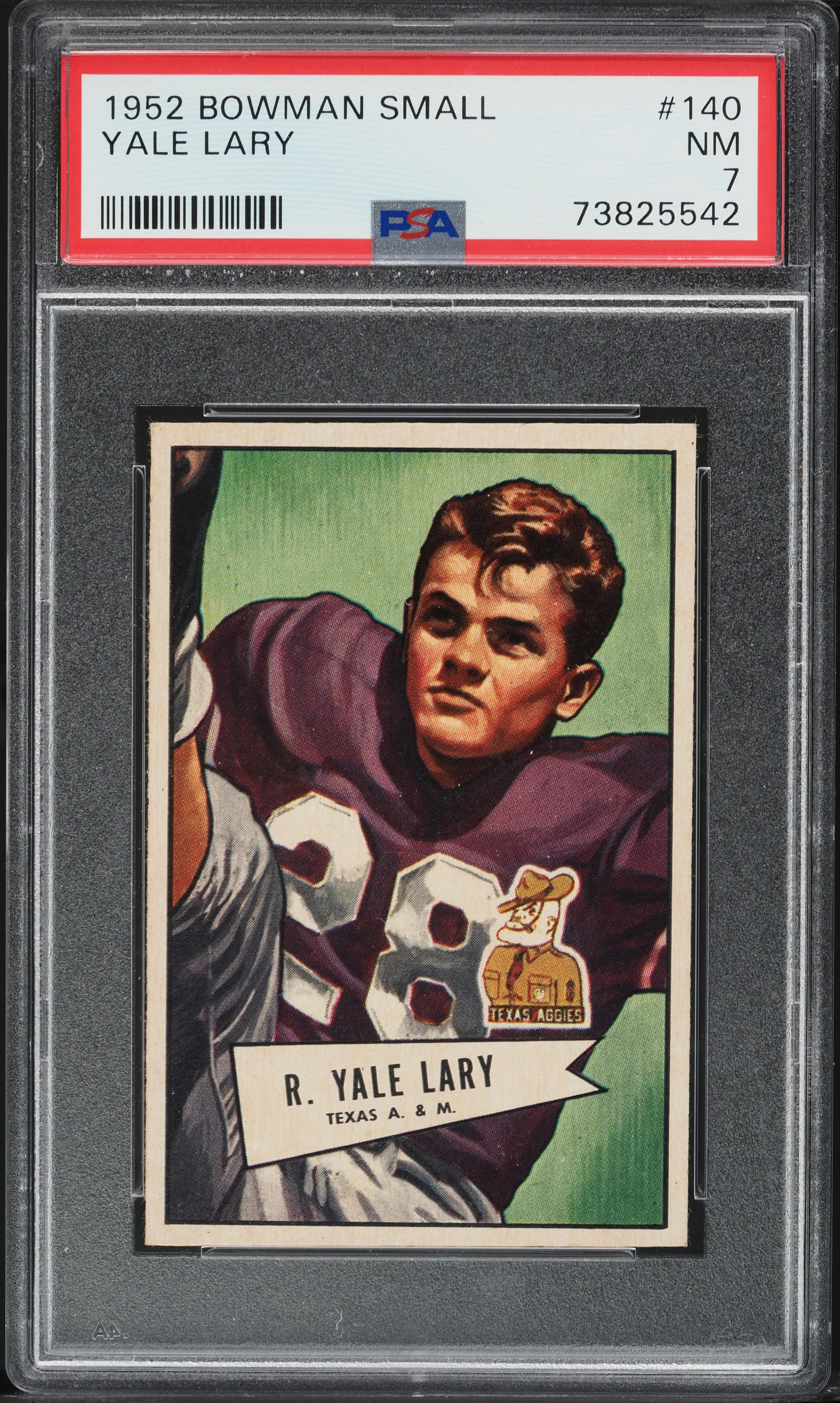 1952 Bowman Small Yale Lary ROOKIE #140 PSA 7 NRMT
