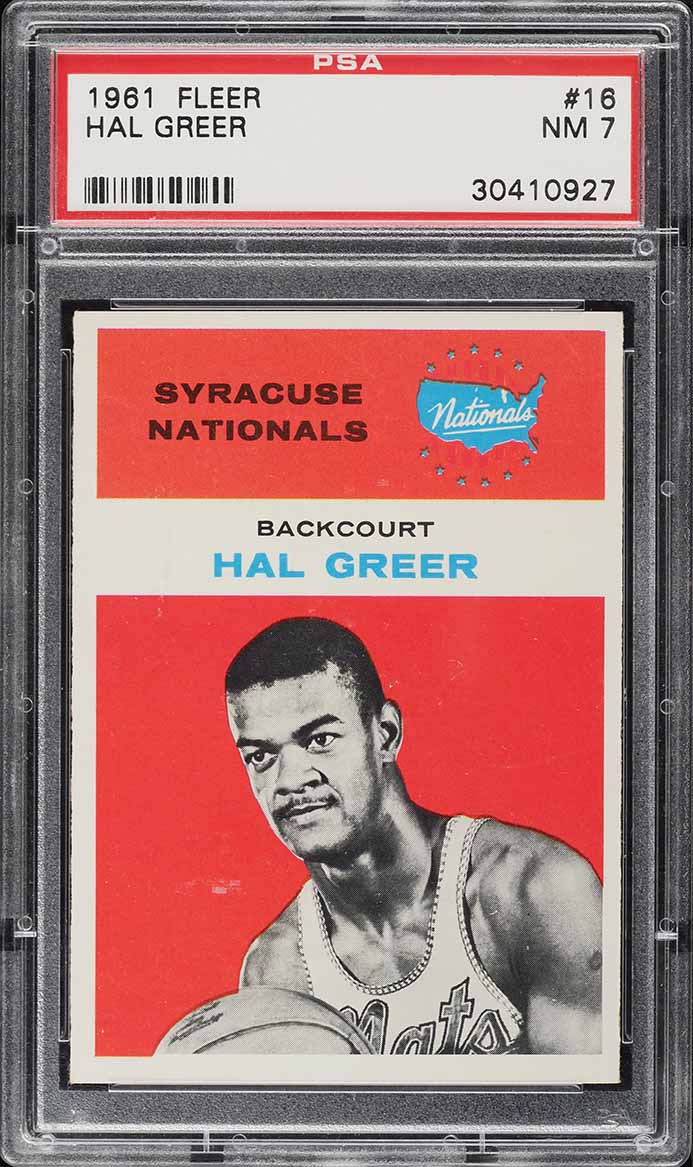 1961 Fleer Basketball Hal Greer ROOKIE #16 PSA 7 NRMT