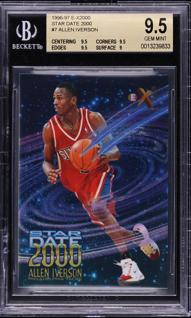 1996 Skybox E-X2000 Star Date 2000 Allen Iverson ROOKIE #7 BGS 9.5 GEM MINT