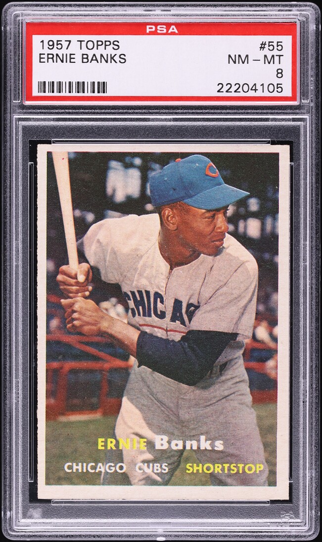 1957 Topps Ernie Banks #55 PSA 8 NM-MT