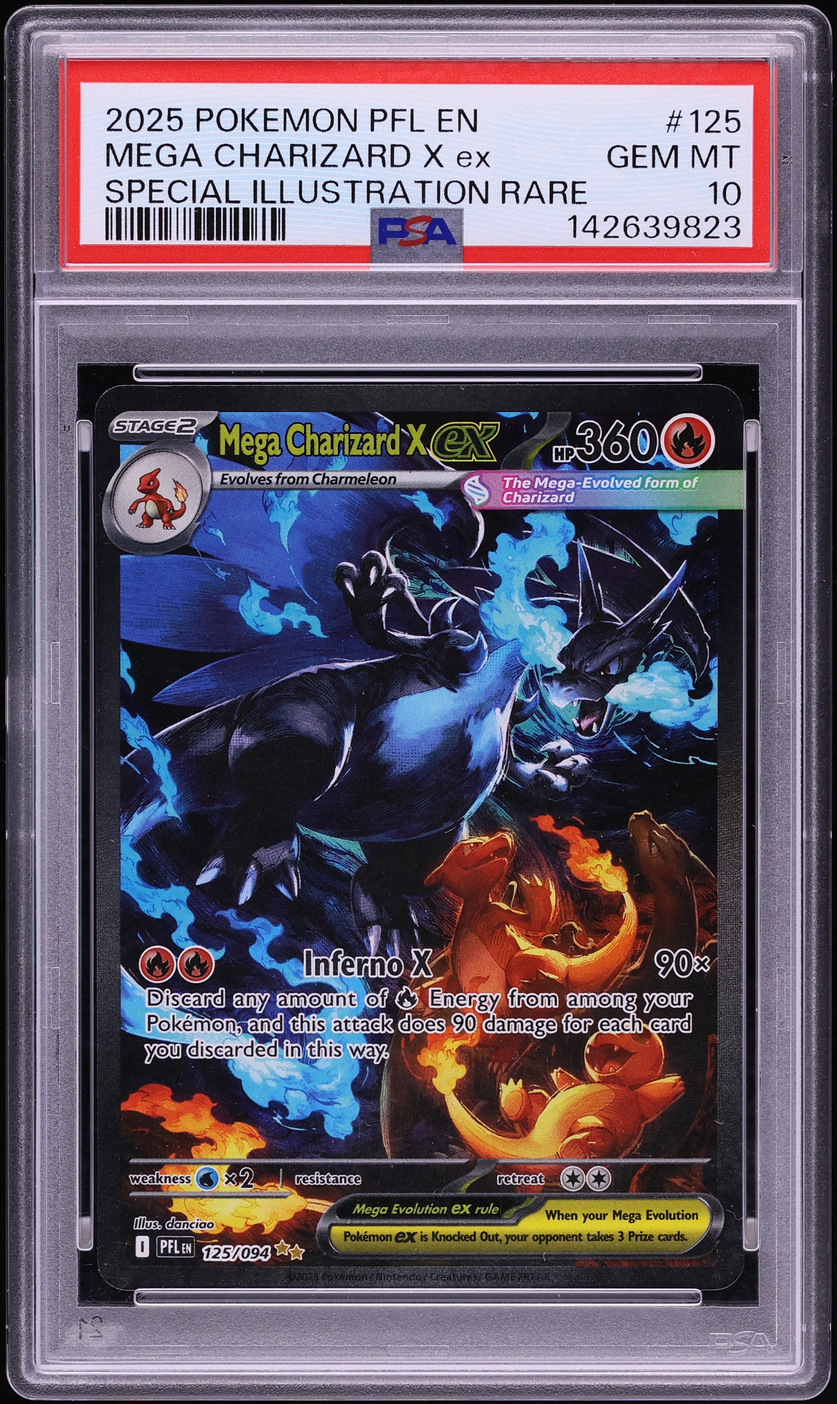 2025 Pokemon Mega Evolution Phantasmal Flames SIR Mega Charizard X ex #125 PSA 10 GEM MINT