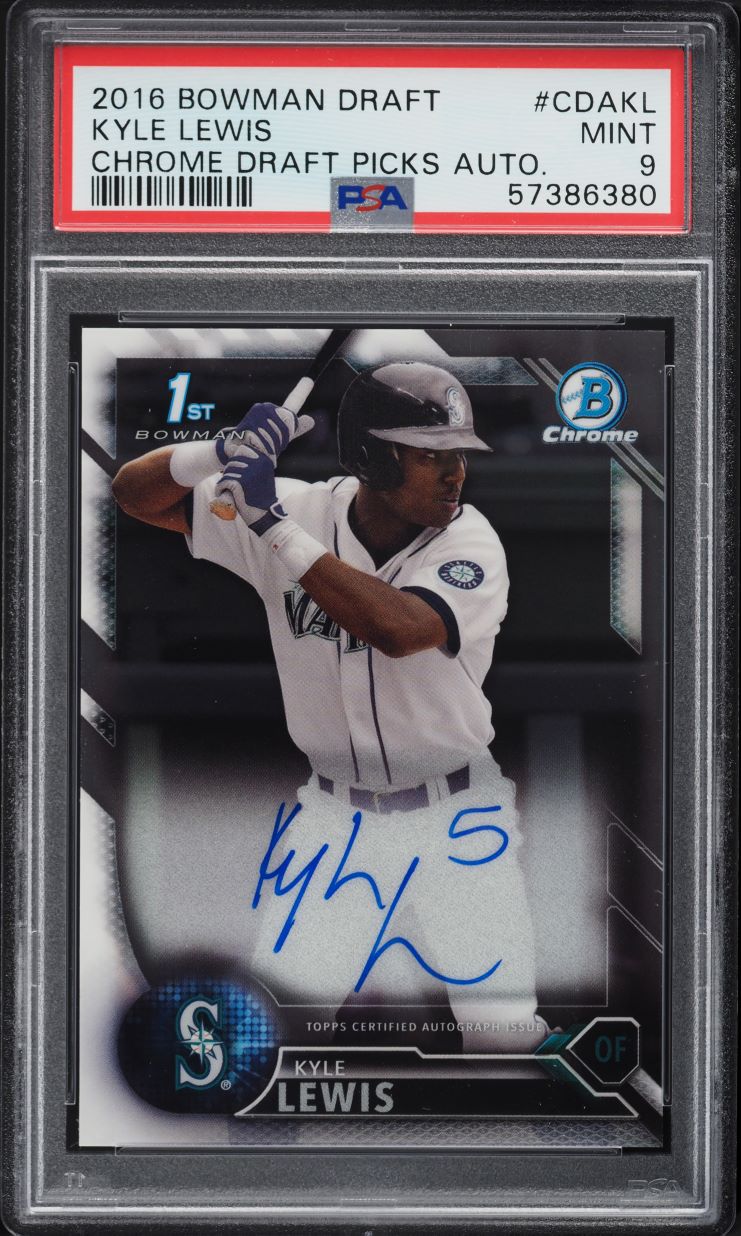 2016 Bowman Chrome Draft Kyle Lewis ROOKIE AUTO #CDA-KL PSA 9 MINT