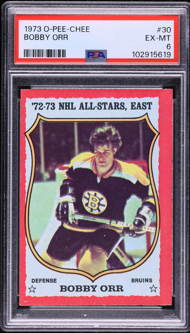 1973 O-Pee-Chee Hockey Bobby Orr ALL-STAR #30 PSA 6 EXMT