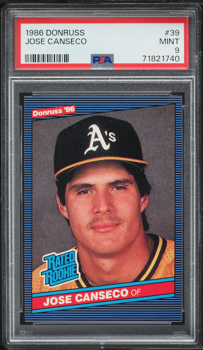 1986 Donruss Jose Canseco ROOKIE #39 PSA 9 MINT