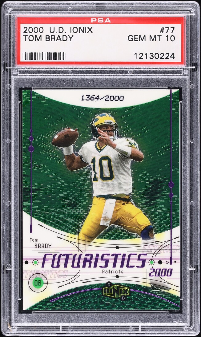 2000 Upper Deck Ionix Tom Brady ROOKIE /2000 #77 PSA 10 GEM MINT