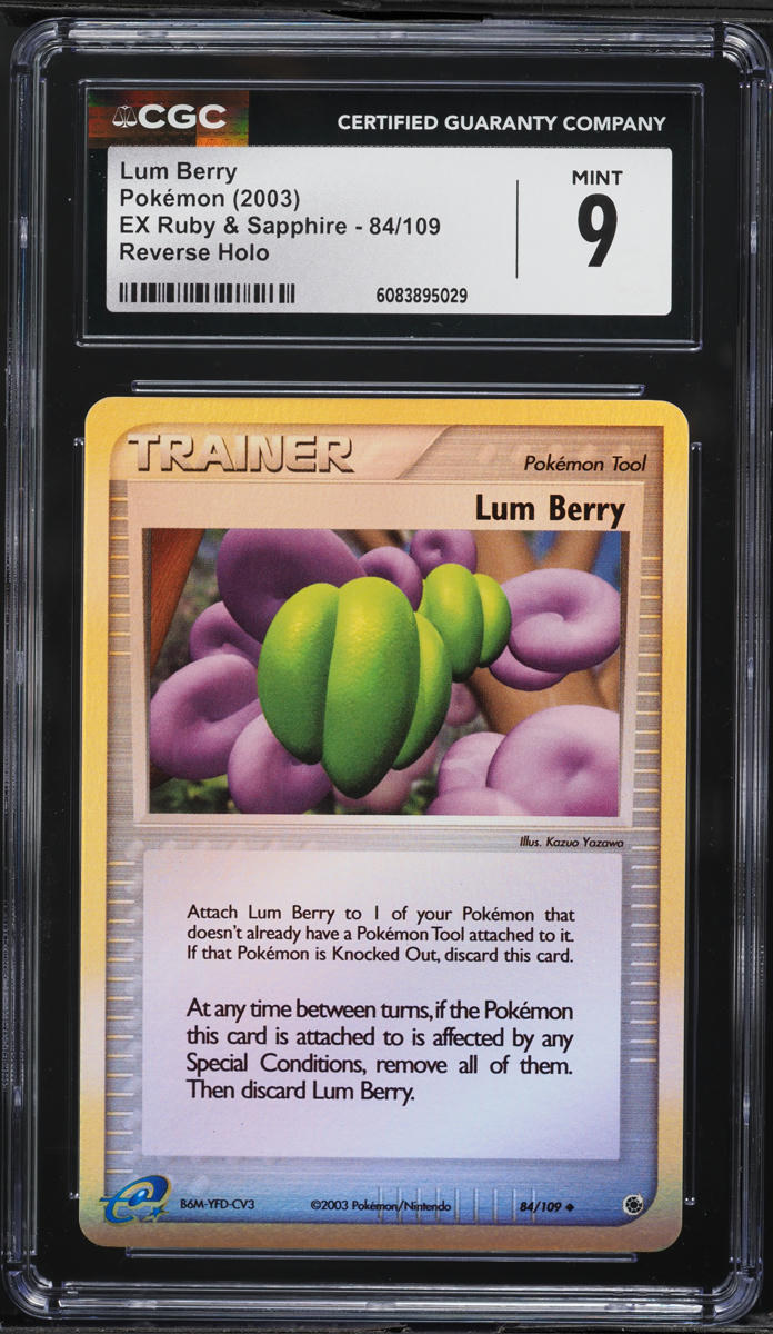 2003 Pokemon EX Ruby & Sapphire Reverse Holo Lum Berry #84 CGC 9 MINT